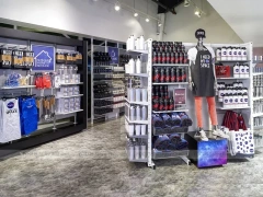 Curved Sportswear Island Display with Mannequin Platform