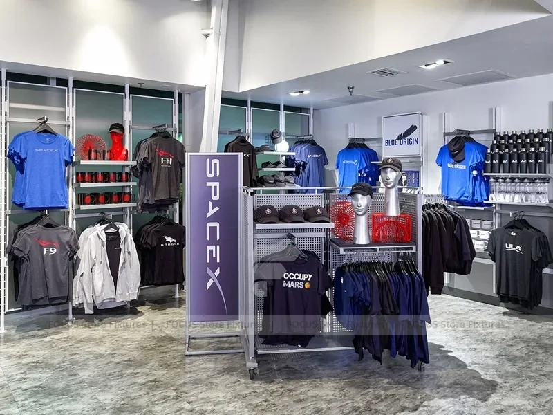 Curved Sportswear Island Display with Mannequin Platform