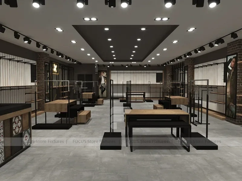 Dark Boutique Store Empty Fixture Layout
