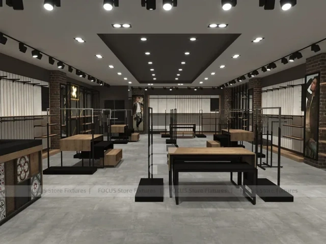 Dark Boutique Store Empty Fixture Layout