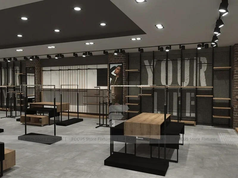 Dark Boutique Store Empty Fixture Layout