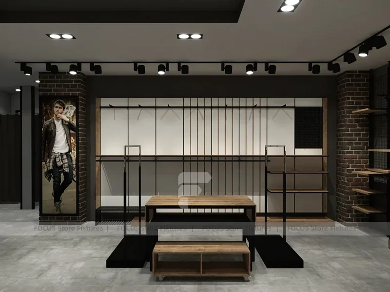 Dark Boutique Store Empty Fixture Layout