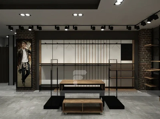 Dark Boutique Store Empty Fixture Layout