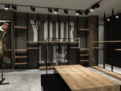 Dark Boutique Store Empty Fixture Layout