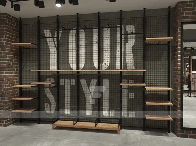 Dark Boutique Store Empty Fixture Layout