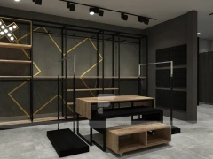 Dark Boutique Store Empty Fixture Layout