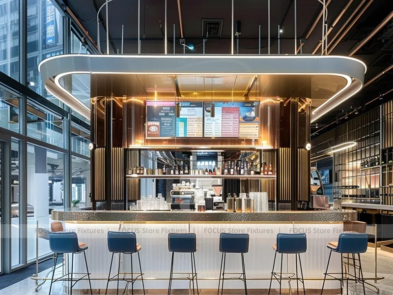 Dark Glass Coffee Bar Kiosk