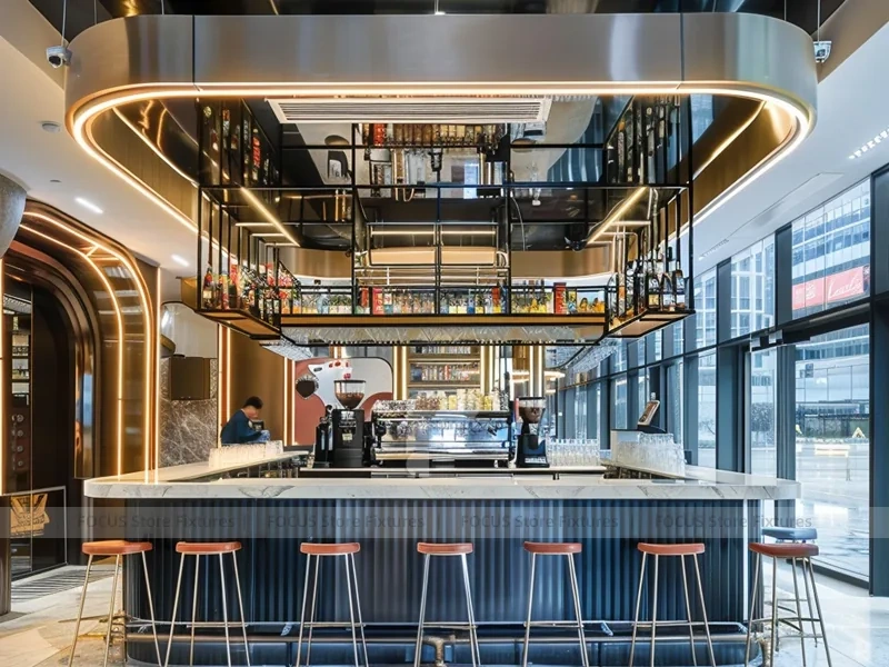 Dark Glass Coffee Bar Kiosk