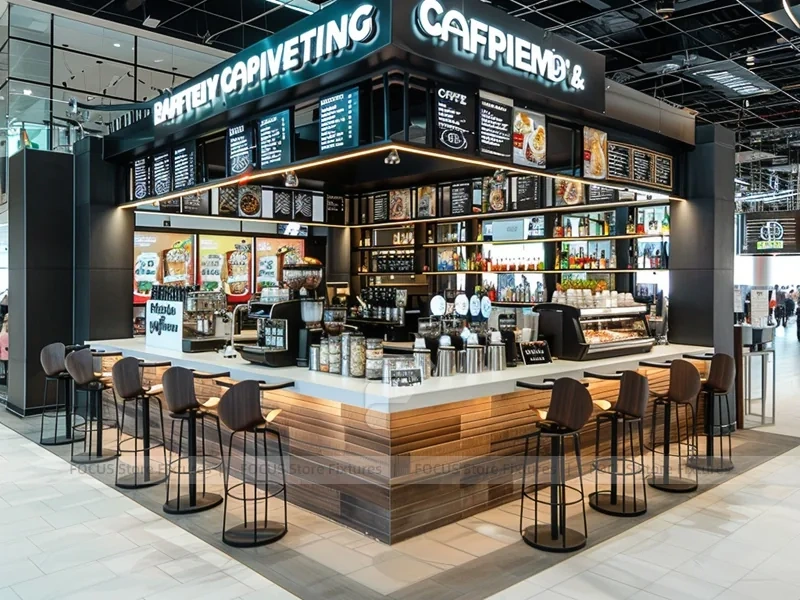Dark Linear Coffee Bar Counter