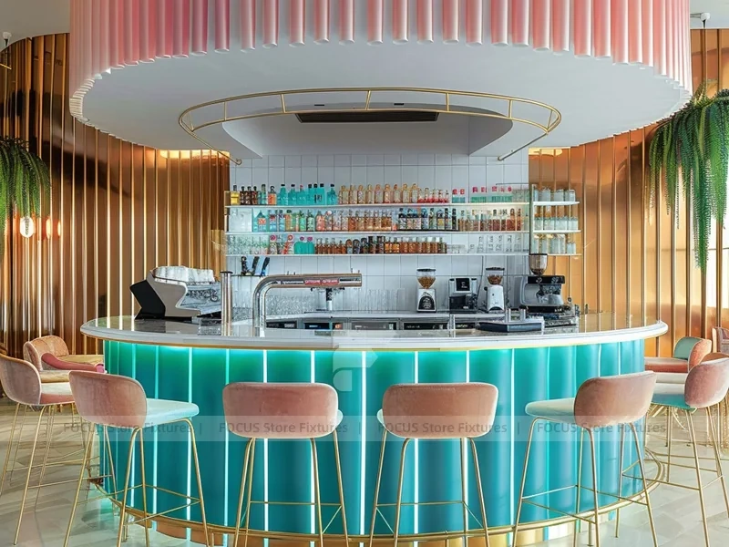 Dark Linear Coffee Bar Counter