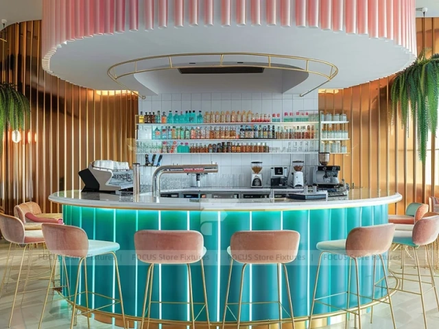 Dark Linear Coffee Bar Counter