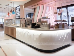 Dark Linear Coffee Bar Counter
