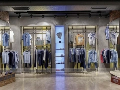 Dark Sportswear Wall Shelving Display