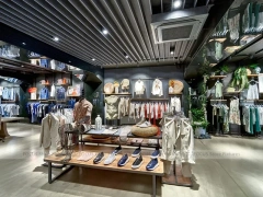 Dark Sportswear Wall Shelving Display