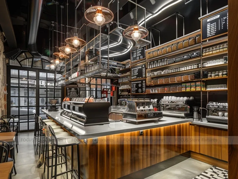Dark Wood Coffee Island Bar