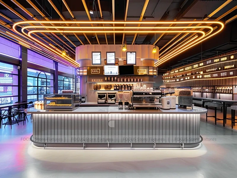 Dark Wood Coffee Island Bar