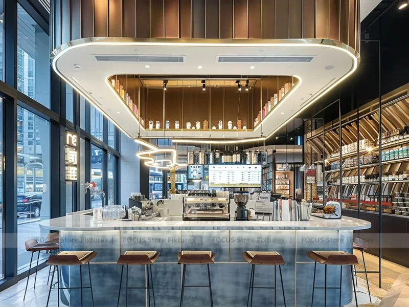 Dark Wood Coffee Island Bar