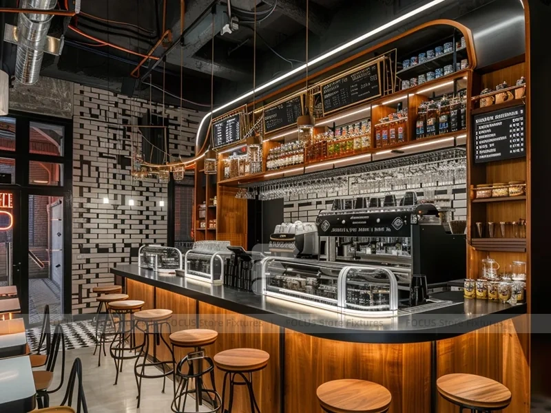 Dark Wood Coffee Island Bar