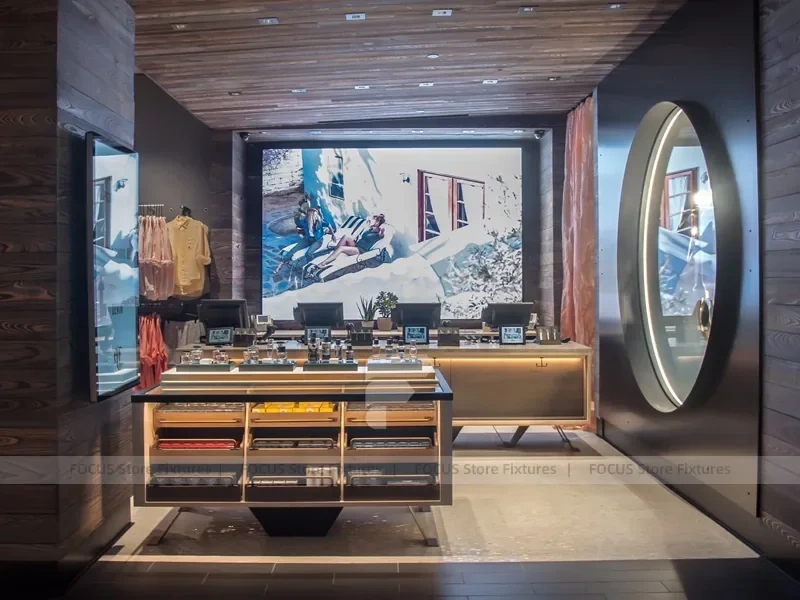 Dark Wood Premium Menswear Counter Display