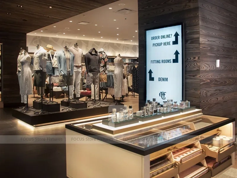 Dark Wood Premium Menswear Counter Display