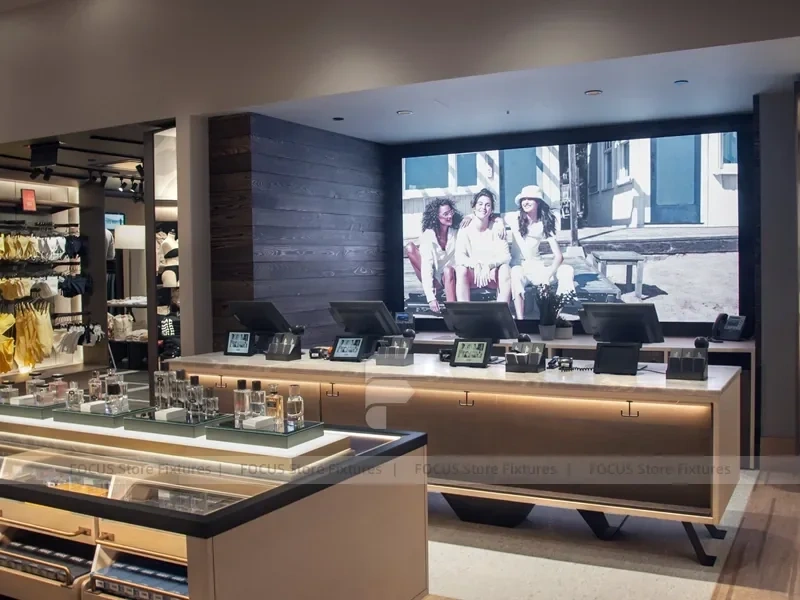 Dark Wood Premium Menswear Counter Display