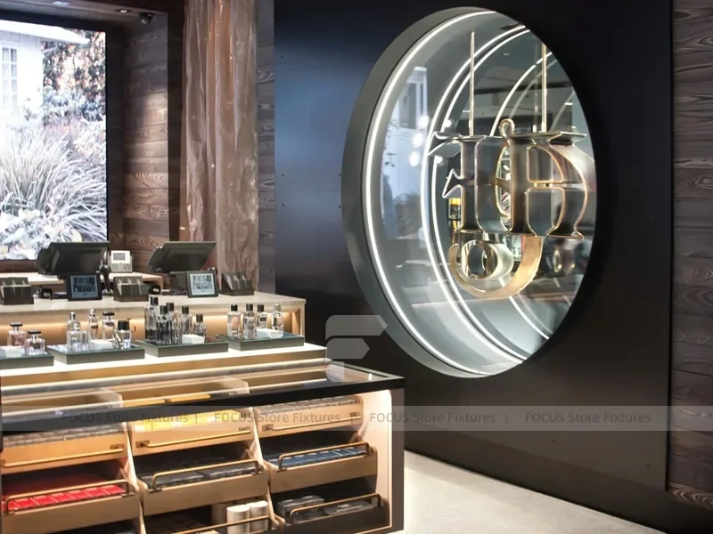 Dark Wood Premium Menswear Counter Display