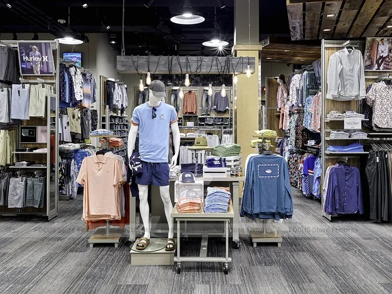 Denim Apparel Table and Mannequin Display