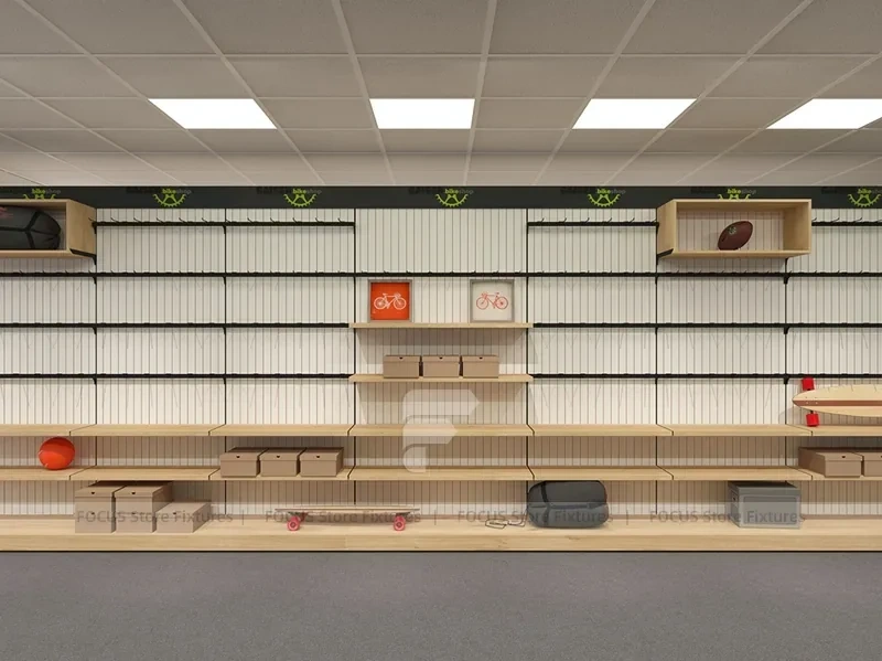 Gaiser Bike Shop Metal Wall Shelving Display