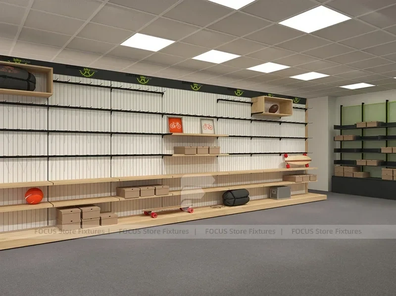 Gaiser Bike Shop Metal Wall Shelving Display