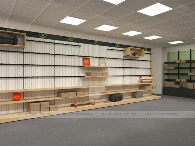 Gaiser Bike Shop Metal Wall Shelving Display