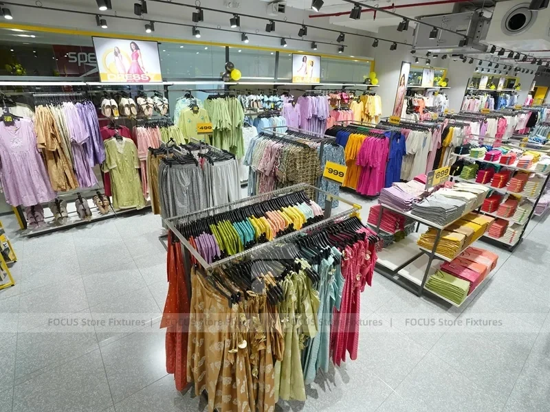 Girls Kidswear Wall Display with Colorful Dresses