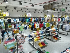 Girls Kidswear Wall Display with Colorful Dresses