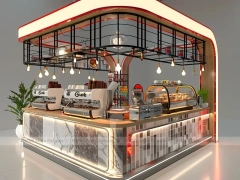 Glass Coffee Dessert Kiosk Model
