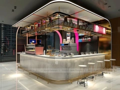 Glass Coffee Dessert Kiosk Model