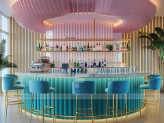 Glass Coffee Dessert Kiosk Model