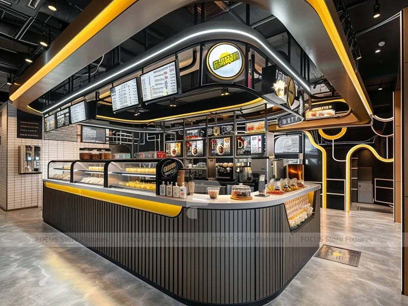 Glass Coffee Dessert Kiosk Model