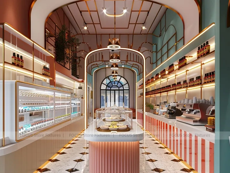 Glass Coffee Dessert Kiosk Model
