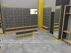Goal Sports Retail Fixture Layout with Yellow Columns