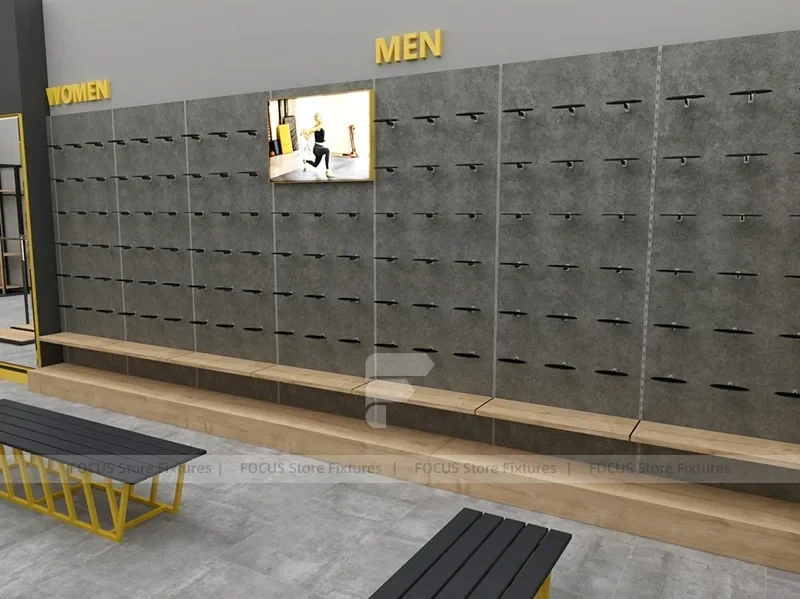 Goal Sports Retail Fixture Layout with Yellow Columns