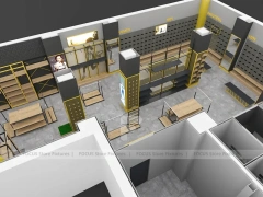 Goal Sports Retail Fixture Layout with Yellow Columns