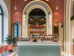 Gold Frame Beverage Island Counter