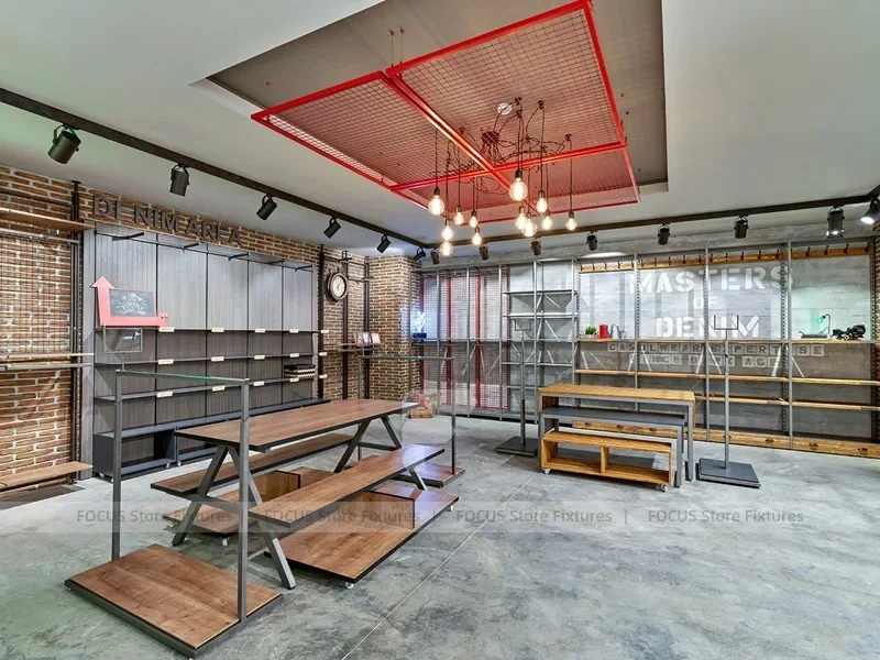 Gold Frame Boutique Wall Shelving Display