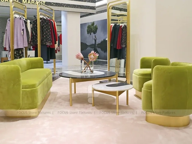 Gold Frame Fashion Boutique Lounge Display