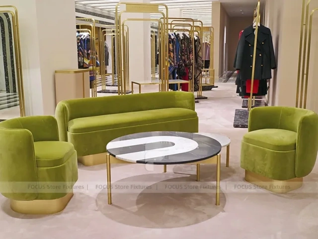 Gold Frame Fashion Boutique Lounge Display