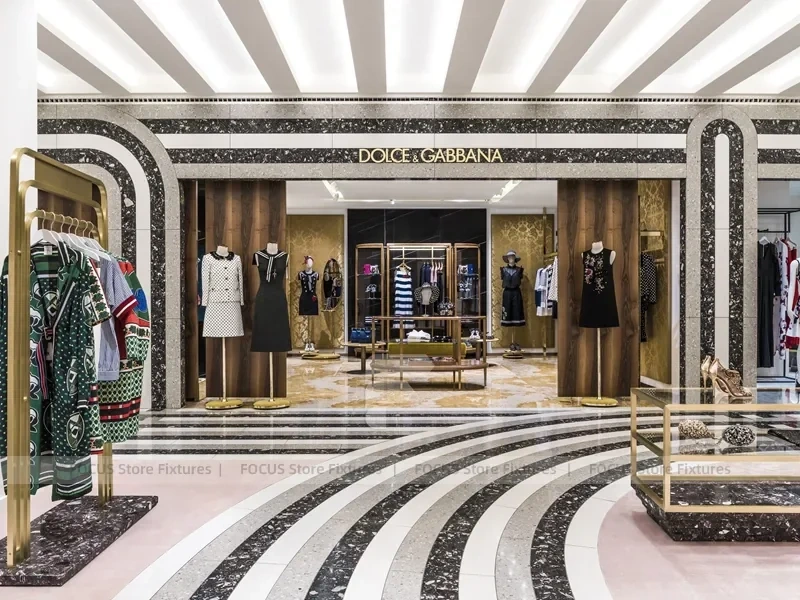 Gold Frame Fashion Boutique Lounge Display