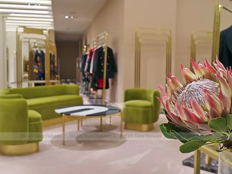 Gold Frame Fashion Boutique Lounge Display