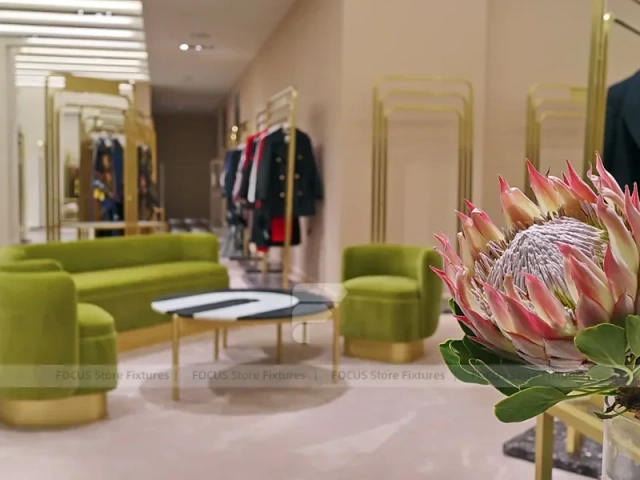 Gold Frame Fashion Boutique Lounge Display