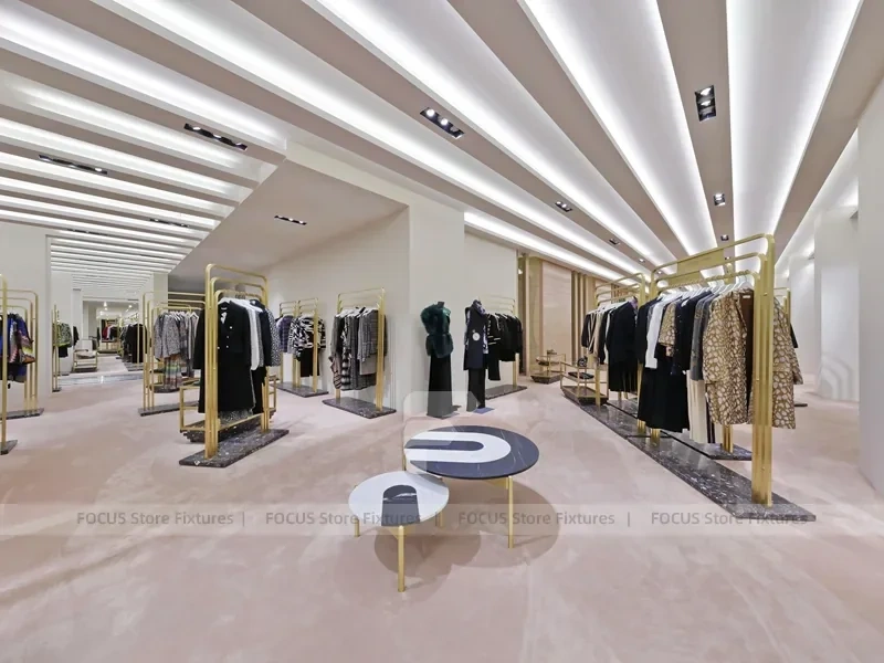 Gold Frame Fashion Boutique Lounge Display