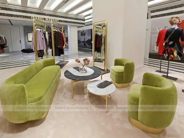 Gold Frame Fashion Boutique Lounge Display