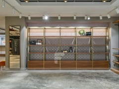 Gold Frame Handbag Wall Shelving Display